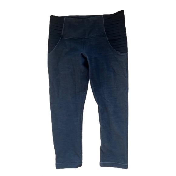 Lululemon Aphrodite Crop Black Sub Denim/ Black 4 - Picture 7 of 9